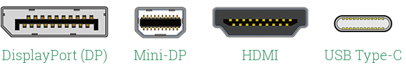 display connectors displayport minidp hdmi usb-c