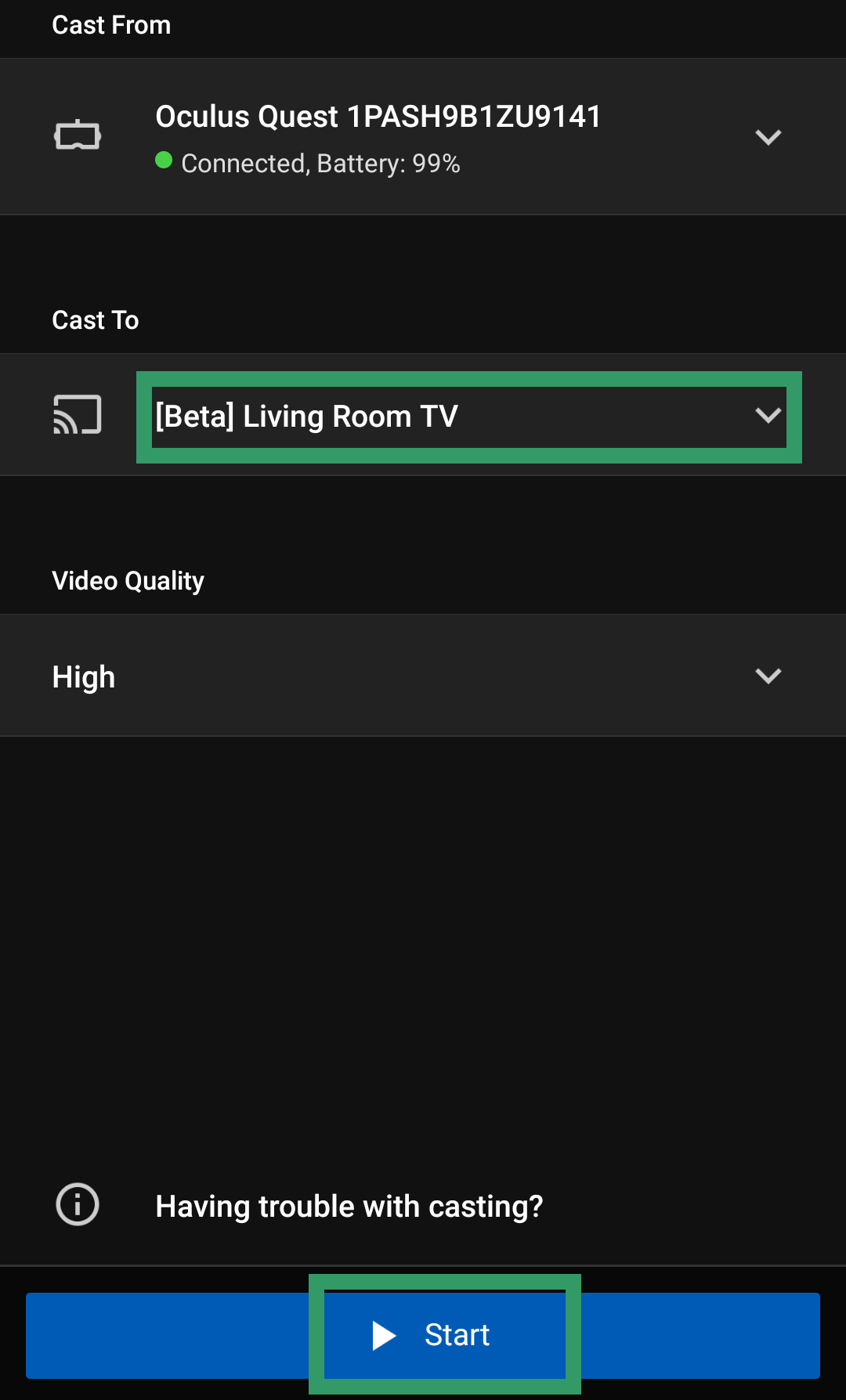 oculus quest casting