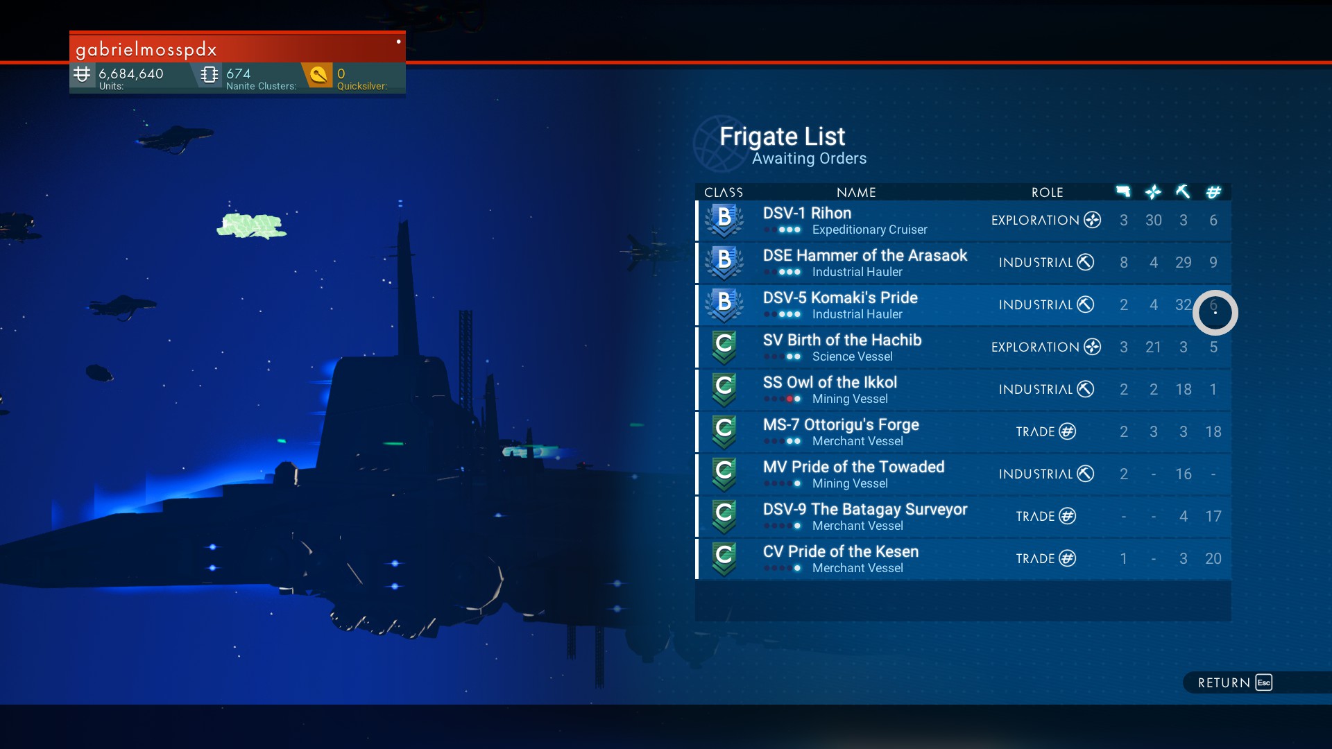 no mans sky freighter menu