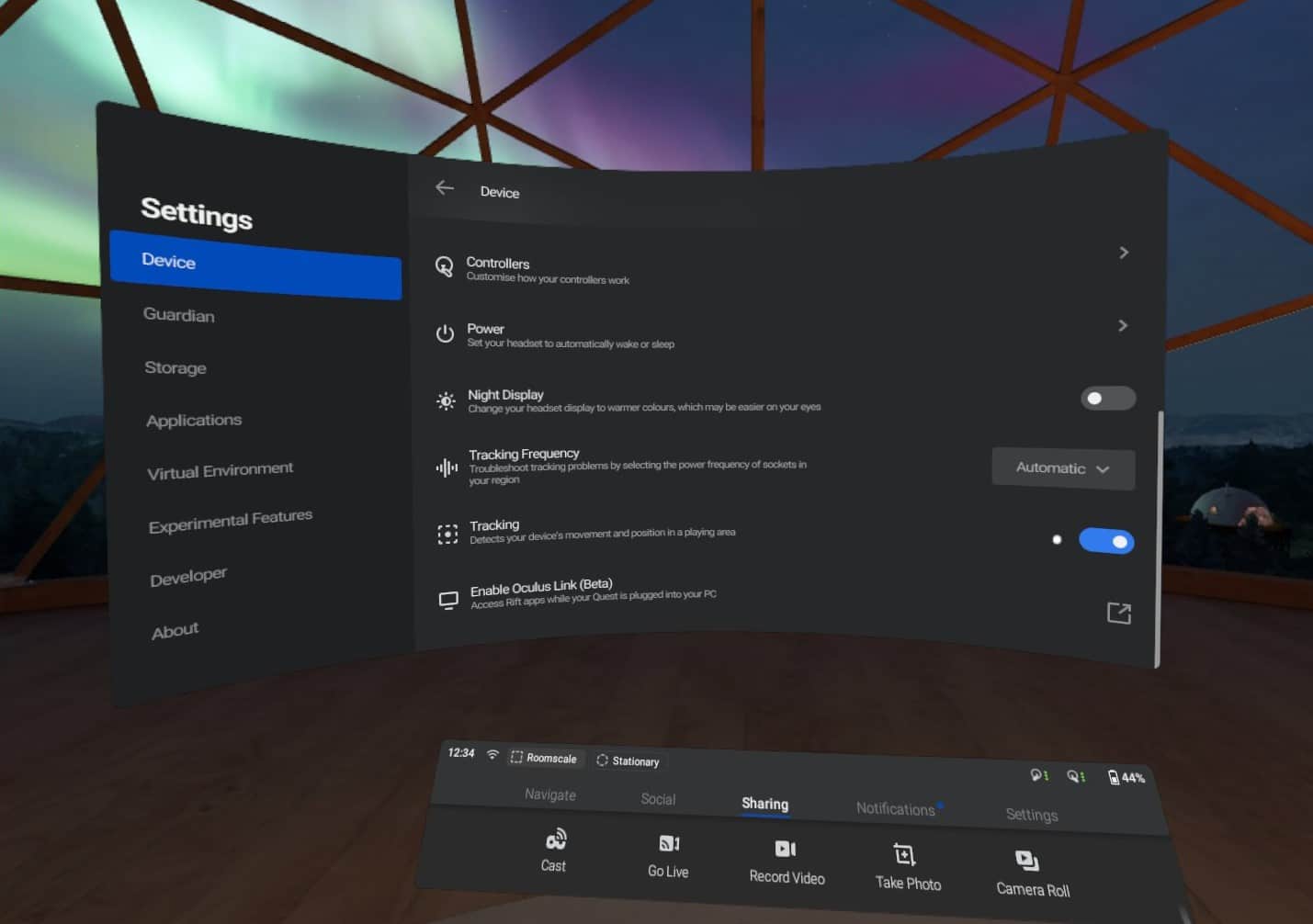 Oculus Quest disable tracking guardian