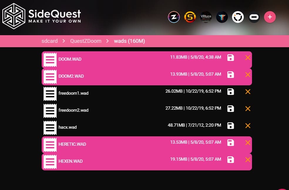 sidequest doom wad file directory