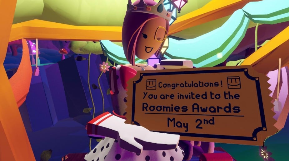rec room roomie award sign