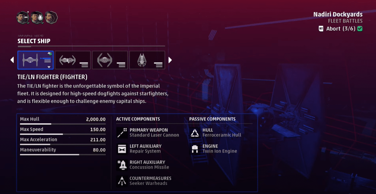 ship loadout customization star wars squadrons