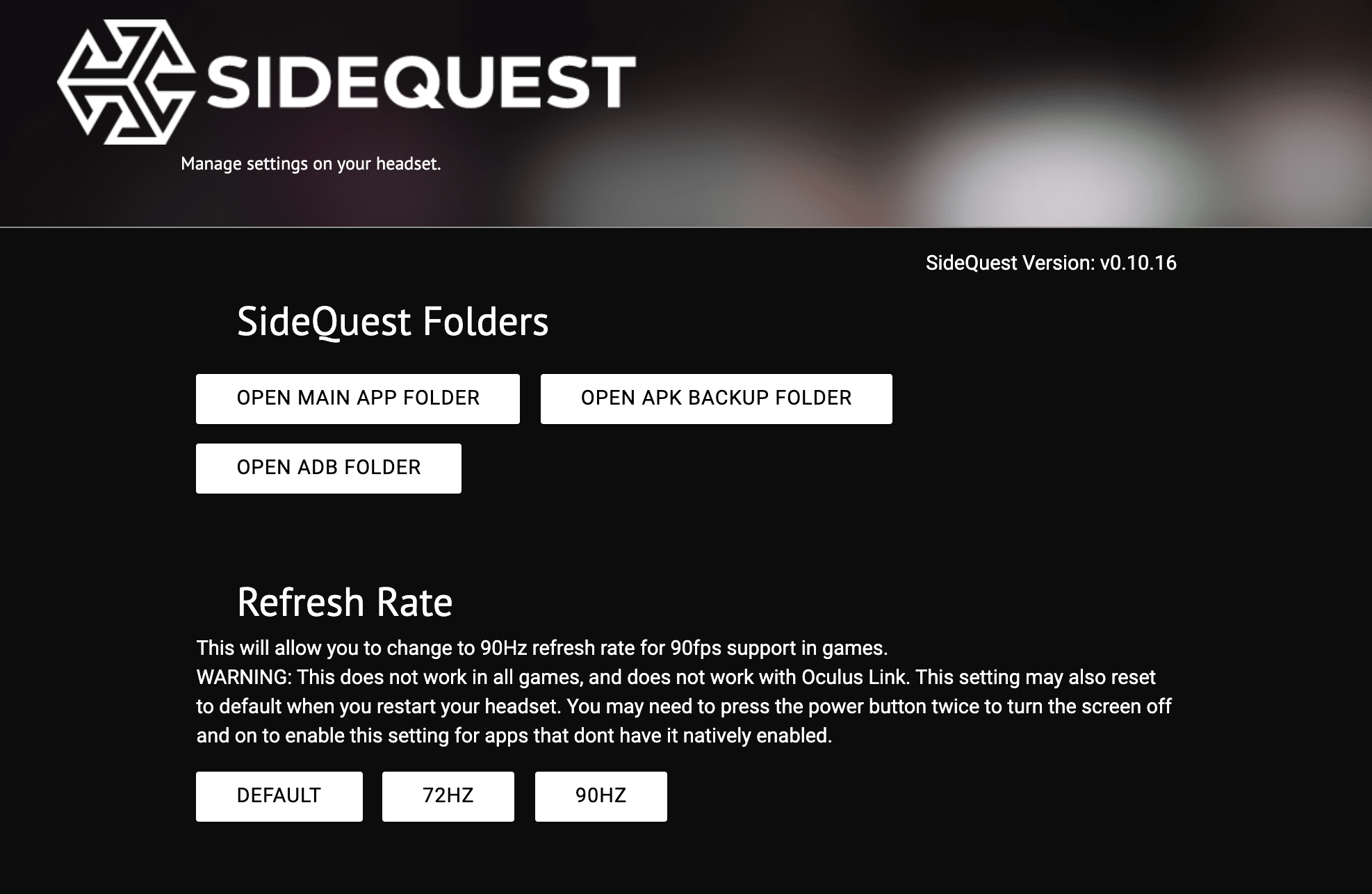 sidequest 90hz 