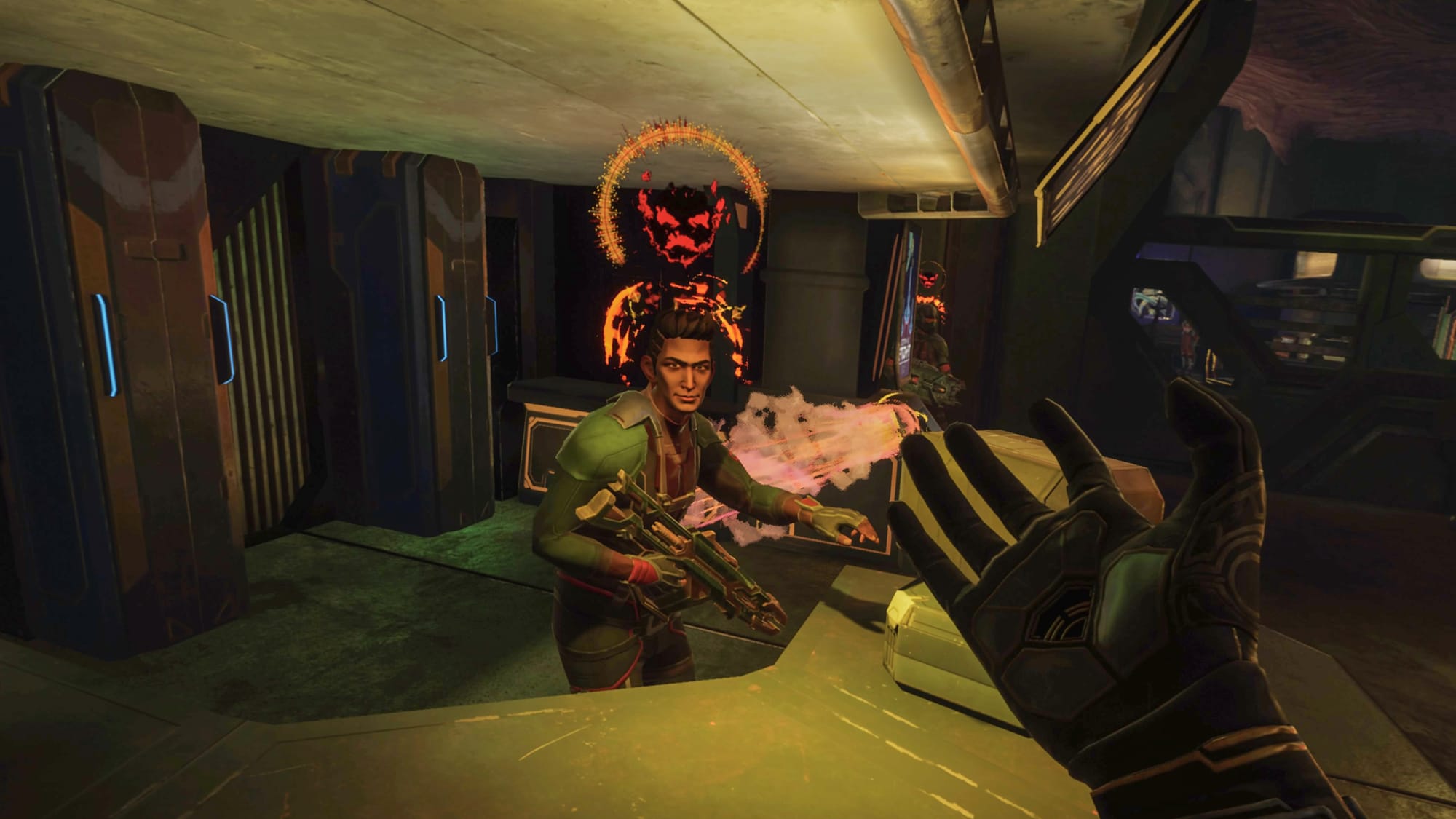 Journey to Foundation screenshot, shows protgaonist speaking with an NPC