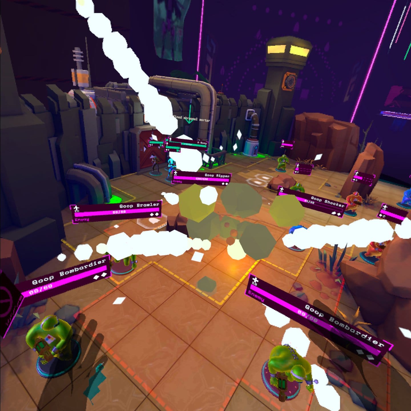 Neon Squad Tactics screenshot -  shows the game board and nearby units
