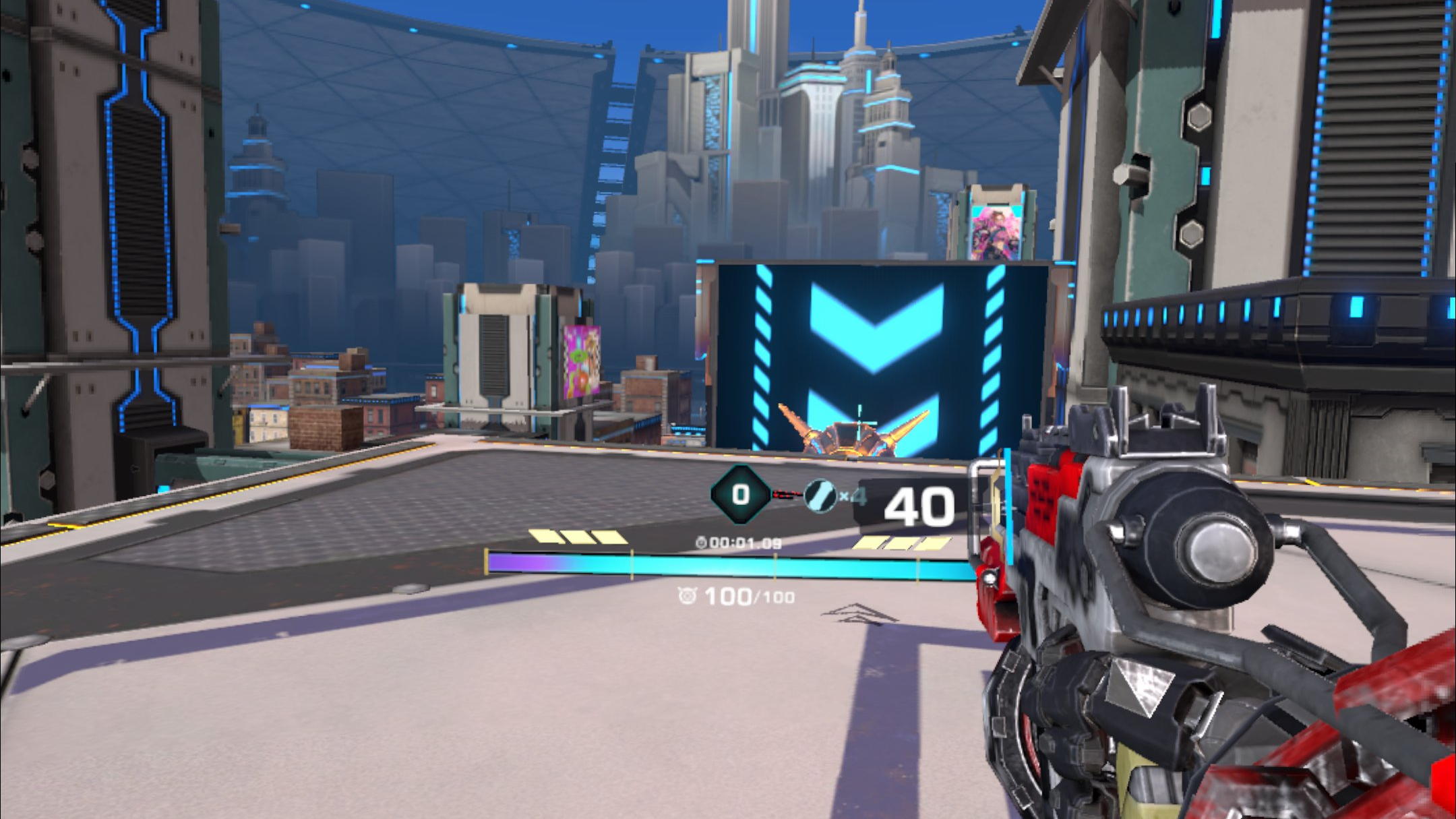 Riot using her SMG in Target Practice