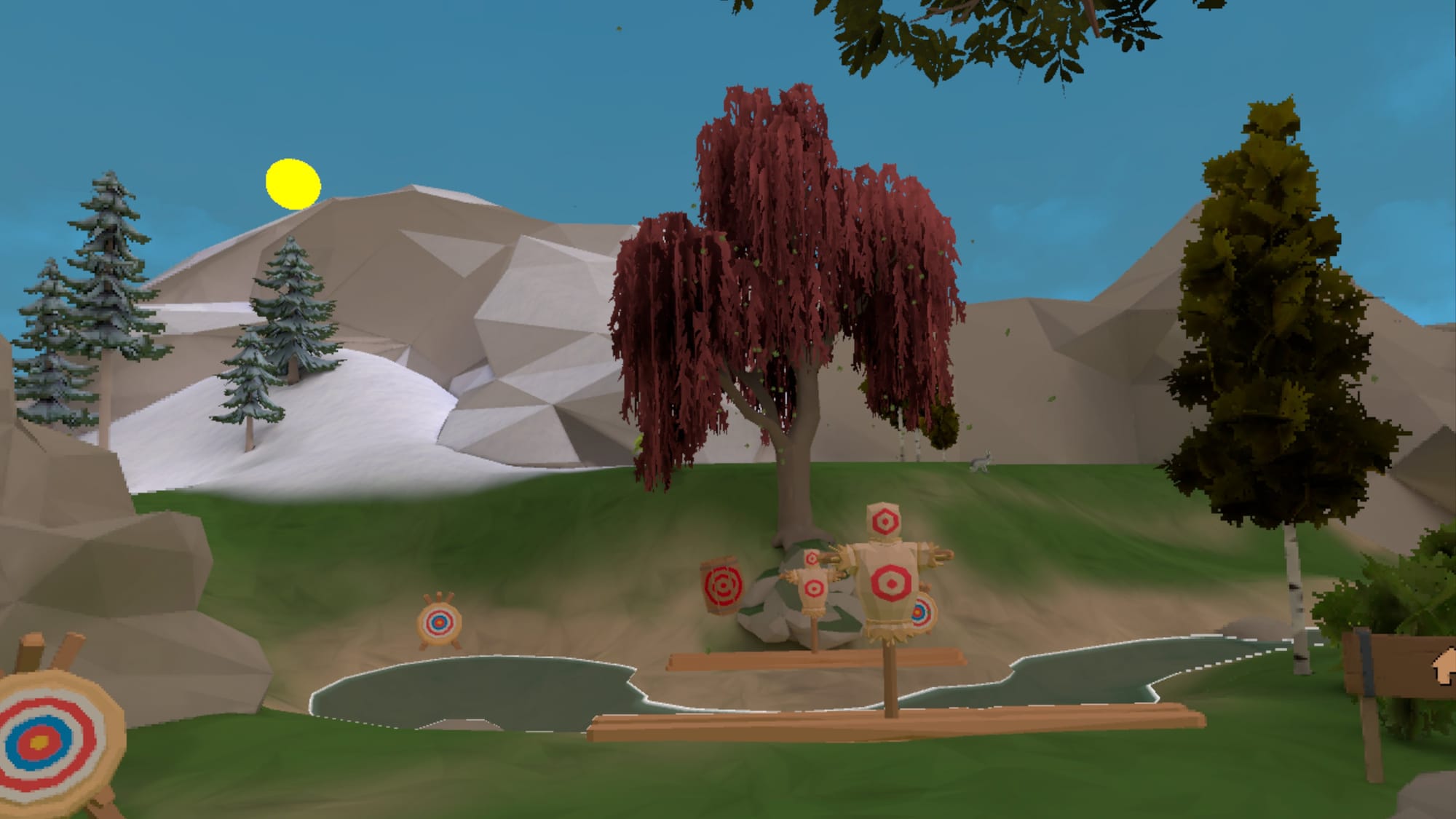 Ashen Arrows screenshot shows a target range