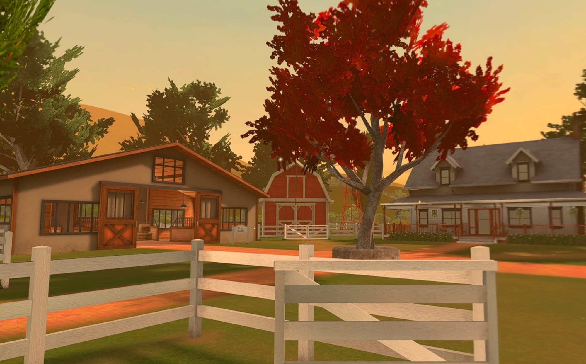 A peaceful farmland video game map