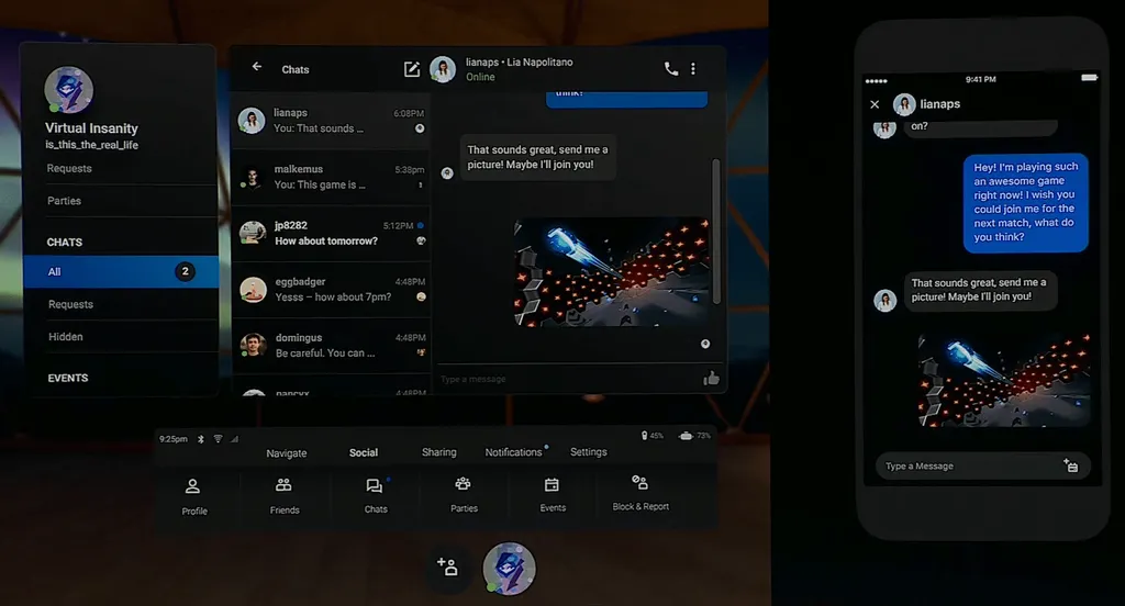 Oculus Friends List Gets Text Chat -- If You Link Your Facebook