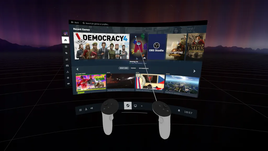 SteamVR Update Shows Controller Models For Quest 3 & Pro And Upgrades Theater Mode