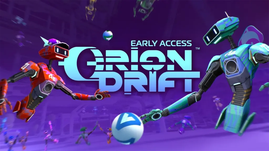 Orion Drift key art shows robots playing ball games
