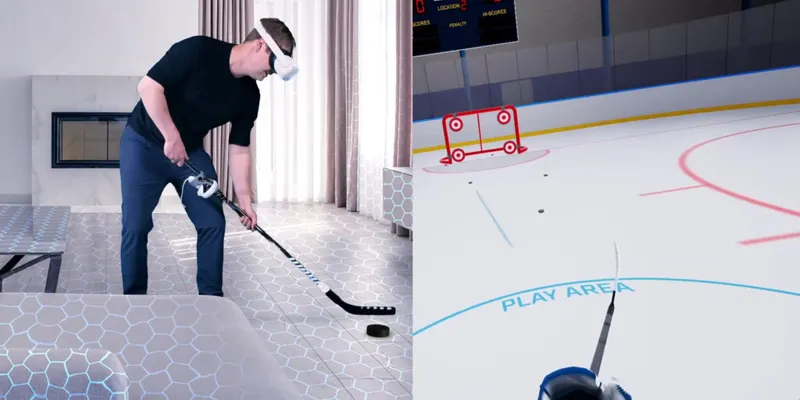 This Oculus Quest Hockey Game Uses A Real Hockey Stick