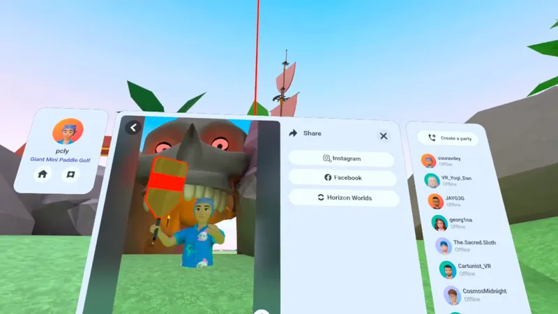 Meta Horizon Worlds - Photo sharing to Instagram and Facebook screenshot