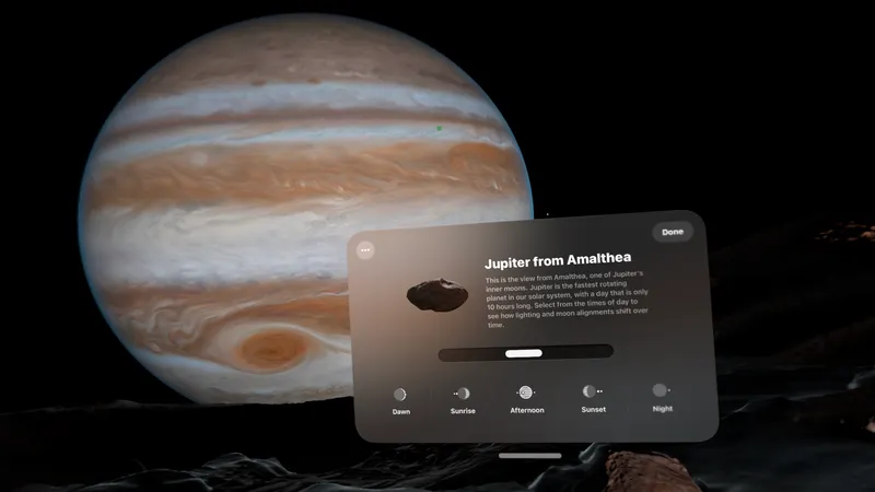 Apple's visionOS Jupiter Environment Features Moving Great Red Spot & Dynamic Shadows