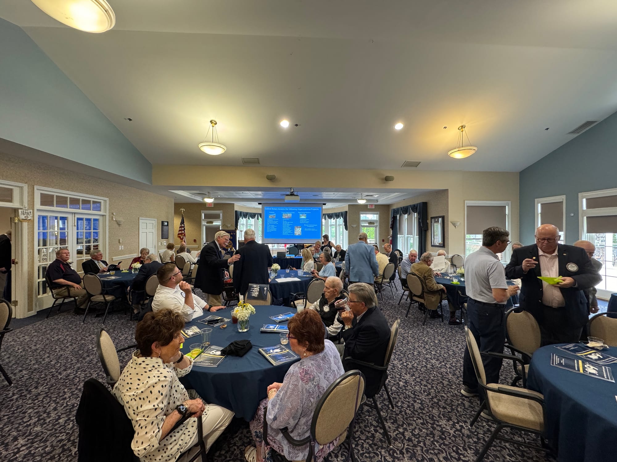 Members of the Oxford Rotary Club gathered at the Knolls of Oxford