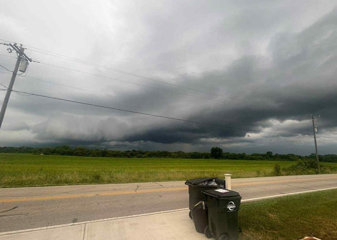 Dark clouds consume the sky during a storm in Oxford