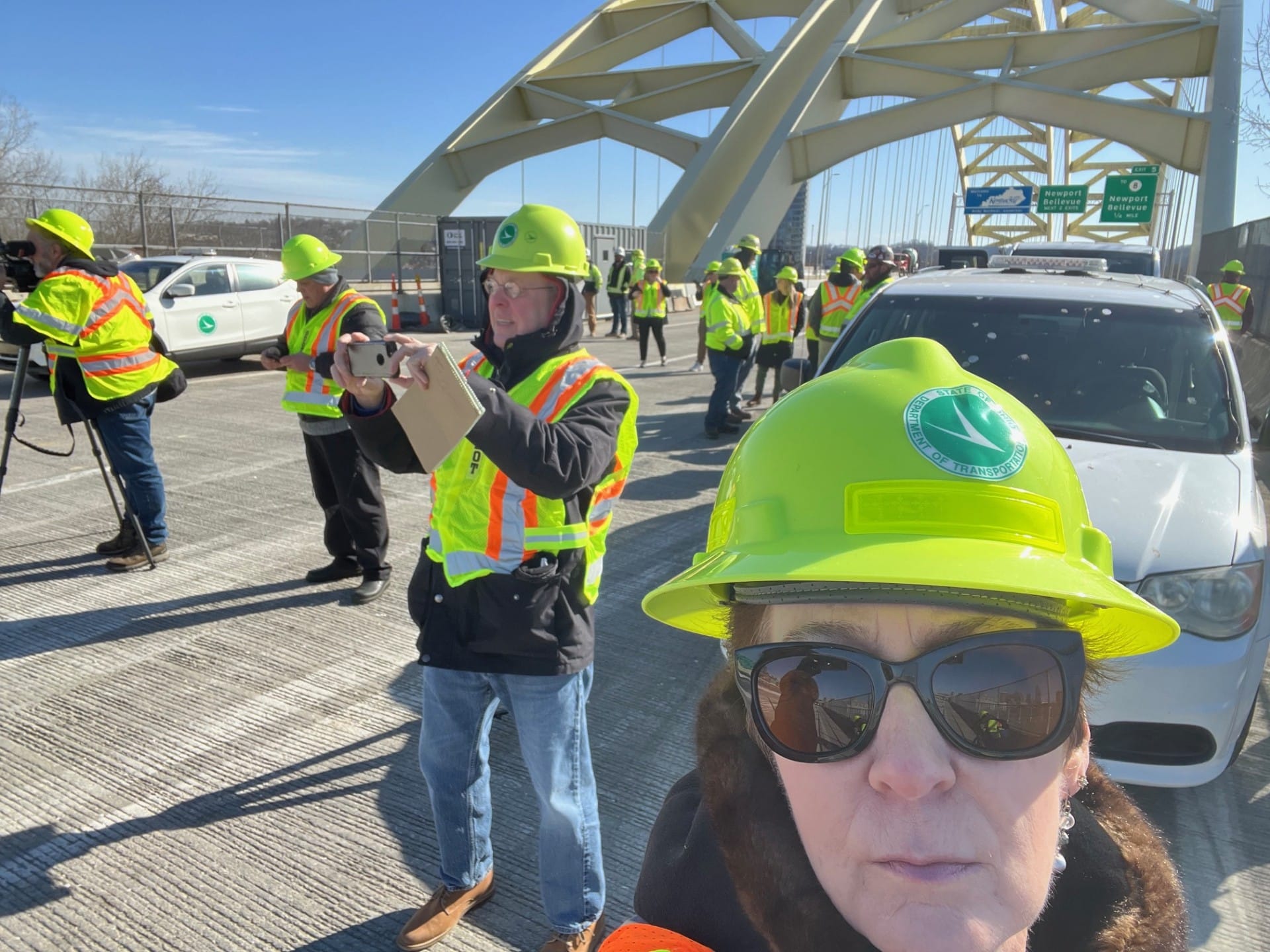 Patricia Gallagher Newberry reports from the Daniel Carter Beard Bridge over the Ohio River