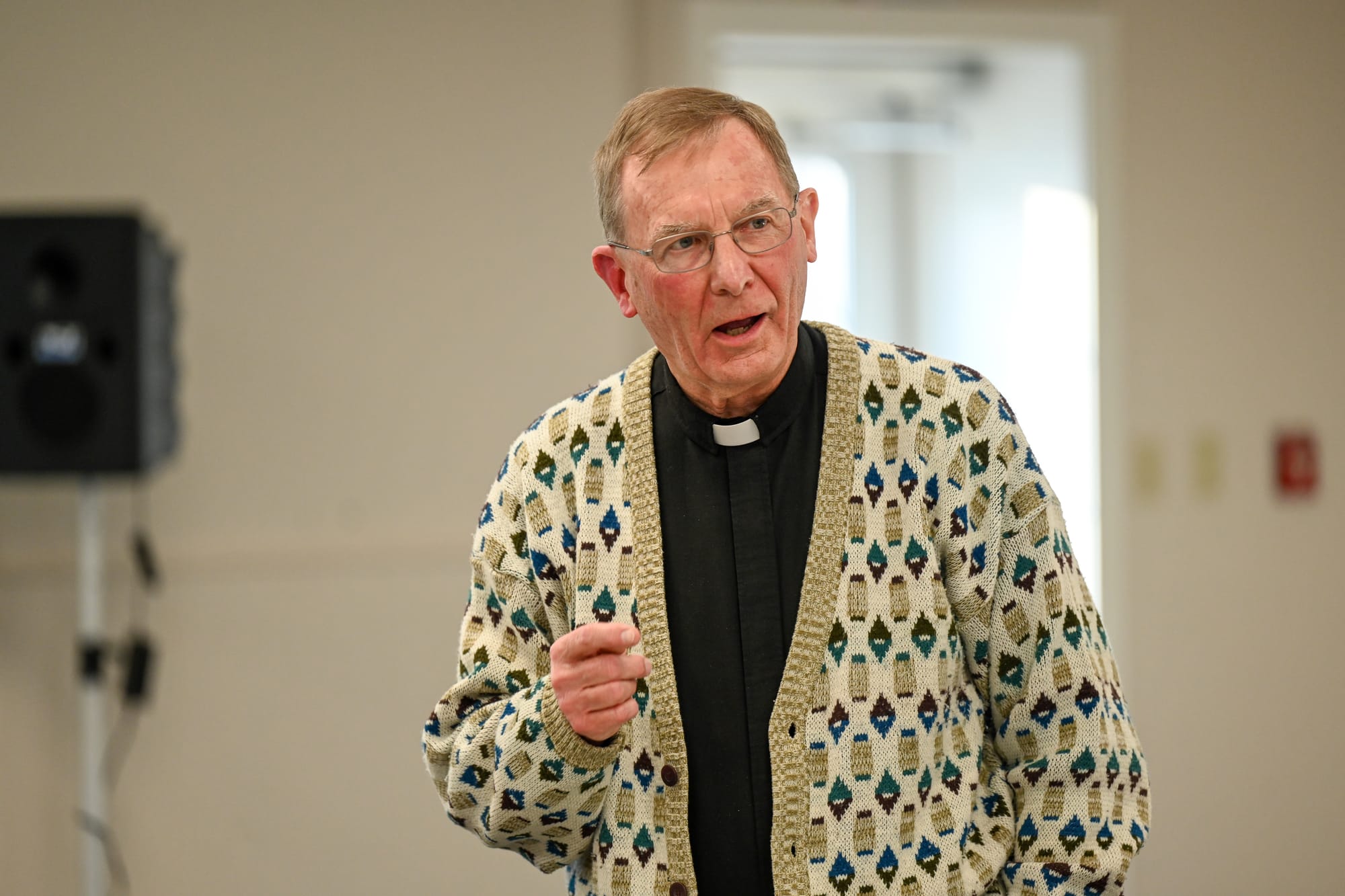 Rev. Michael Pucke speaks during an Oxford Responds meeting on Feb. 12, 2026. 