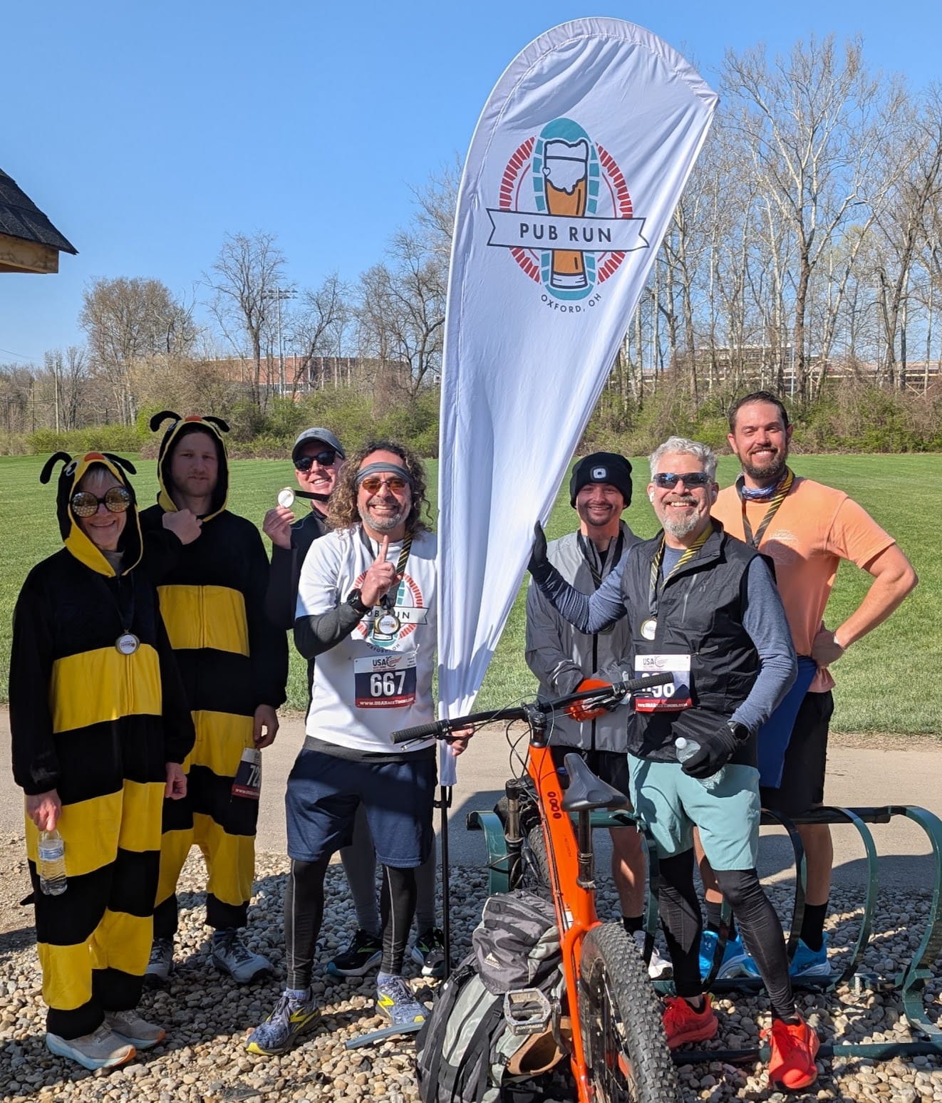 Bill Levenderis joins his group, Oxford Pub Run, to participate in the O.A.T.S. n’ Honey race in 2025.