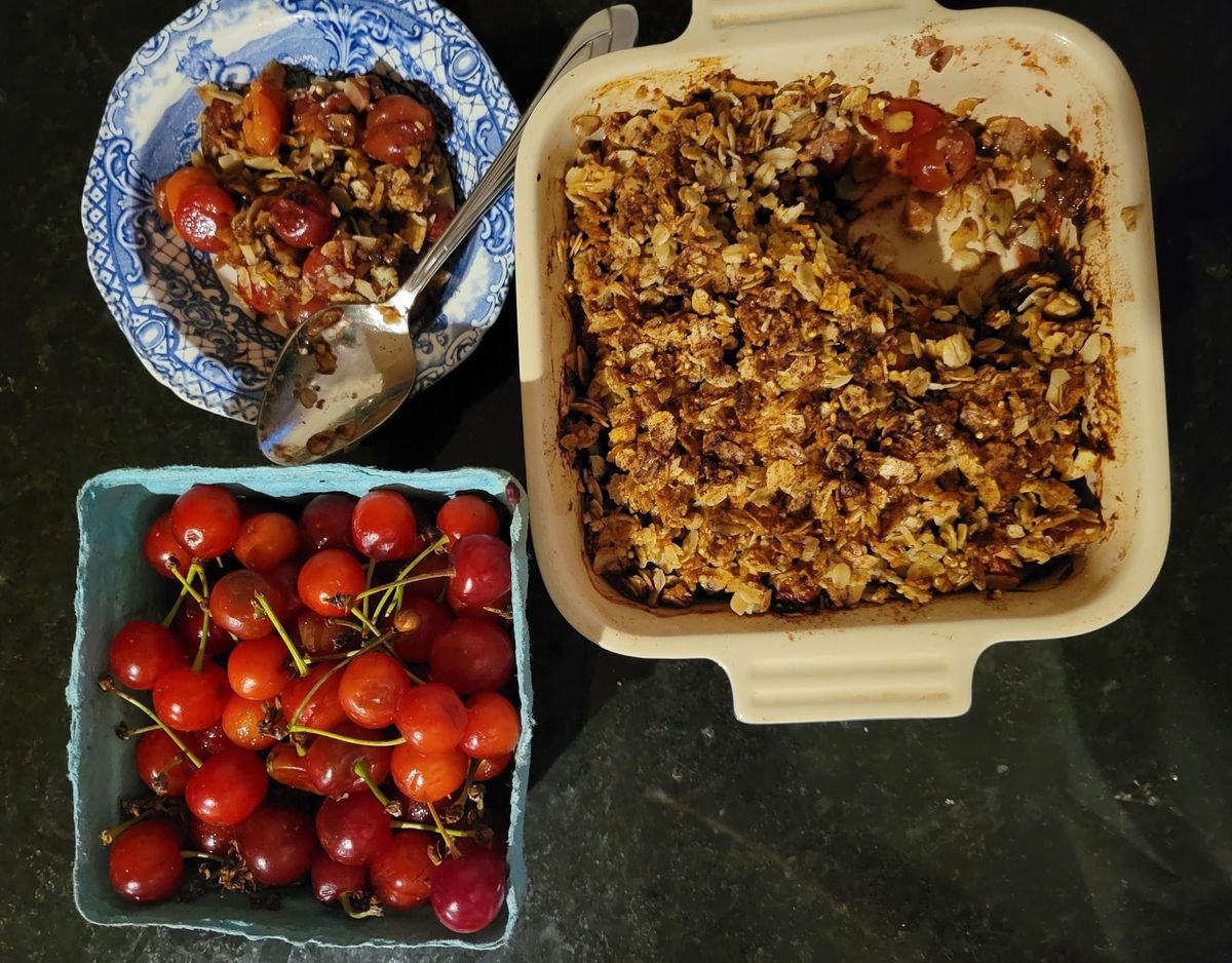 Tart cherries, now in season, make for simple baked treats