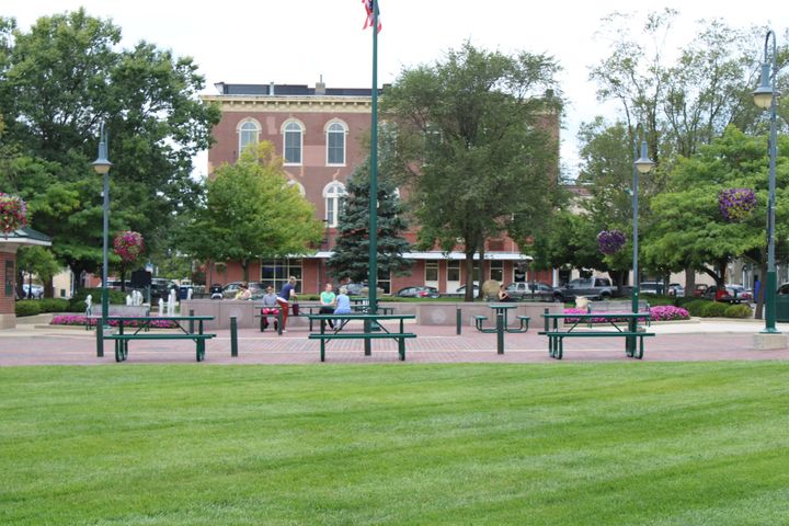 Uptown parks on a bright day