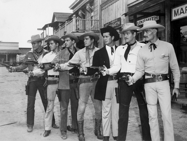 Warner Bros. Television showed off its 1950s stable of western shows with this lineup of its cowboy stars