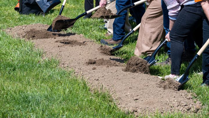 Oxford City Councilors break ground on the city’s new solar project at 501 McKee Ave.