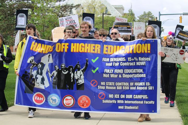 Miami University students and faculty protest