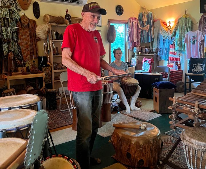 Pete Carels, ‘the pied piper of rhythm,’ and his drum circle