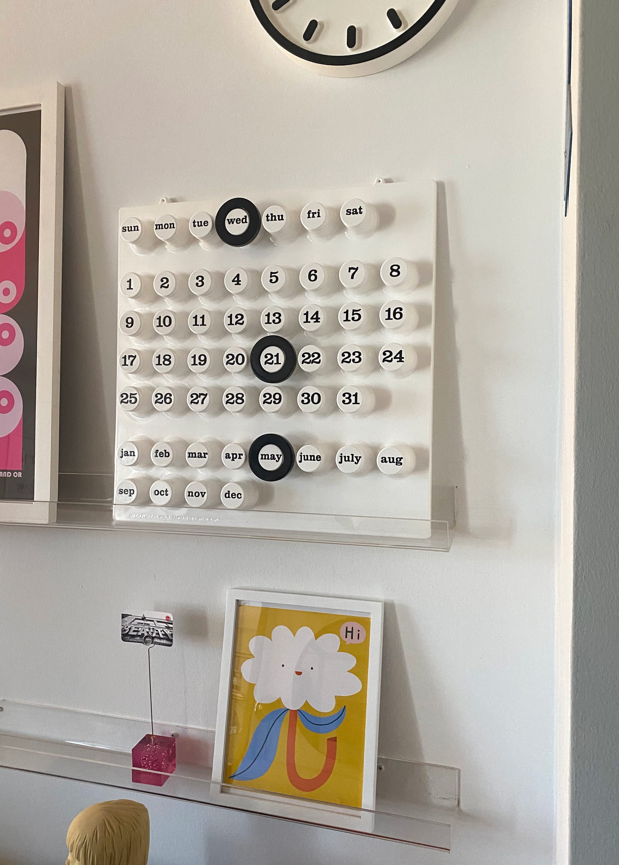 Wide shot of Ring-A-Date calendar.