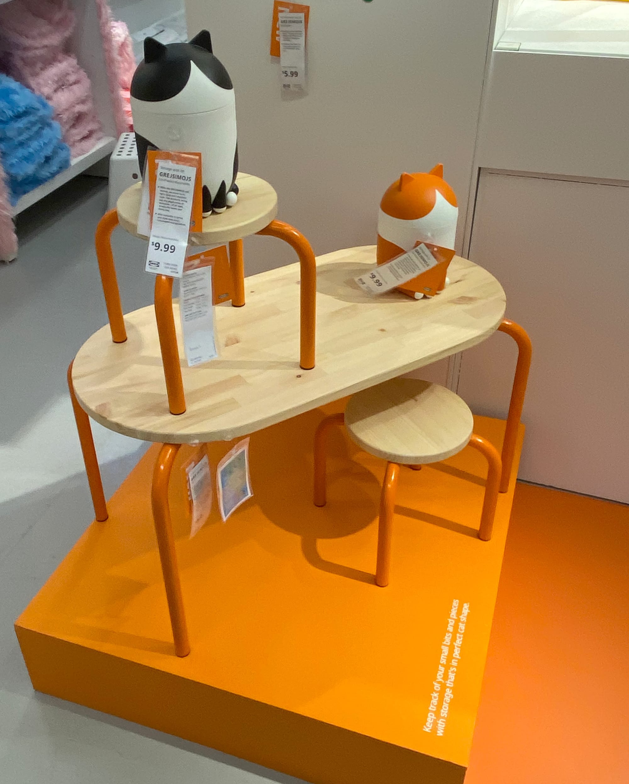 Cat-shaped storage containers.