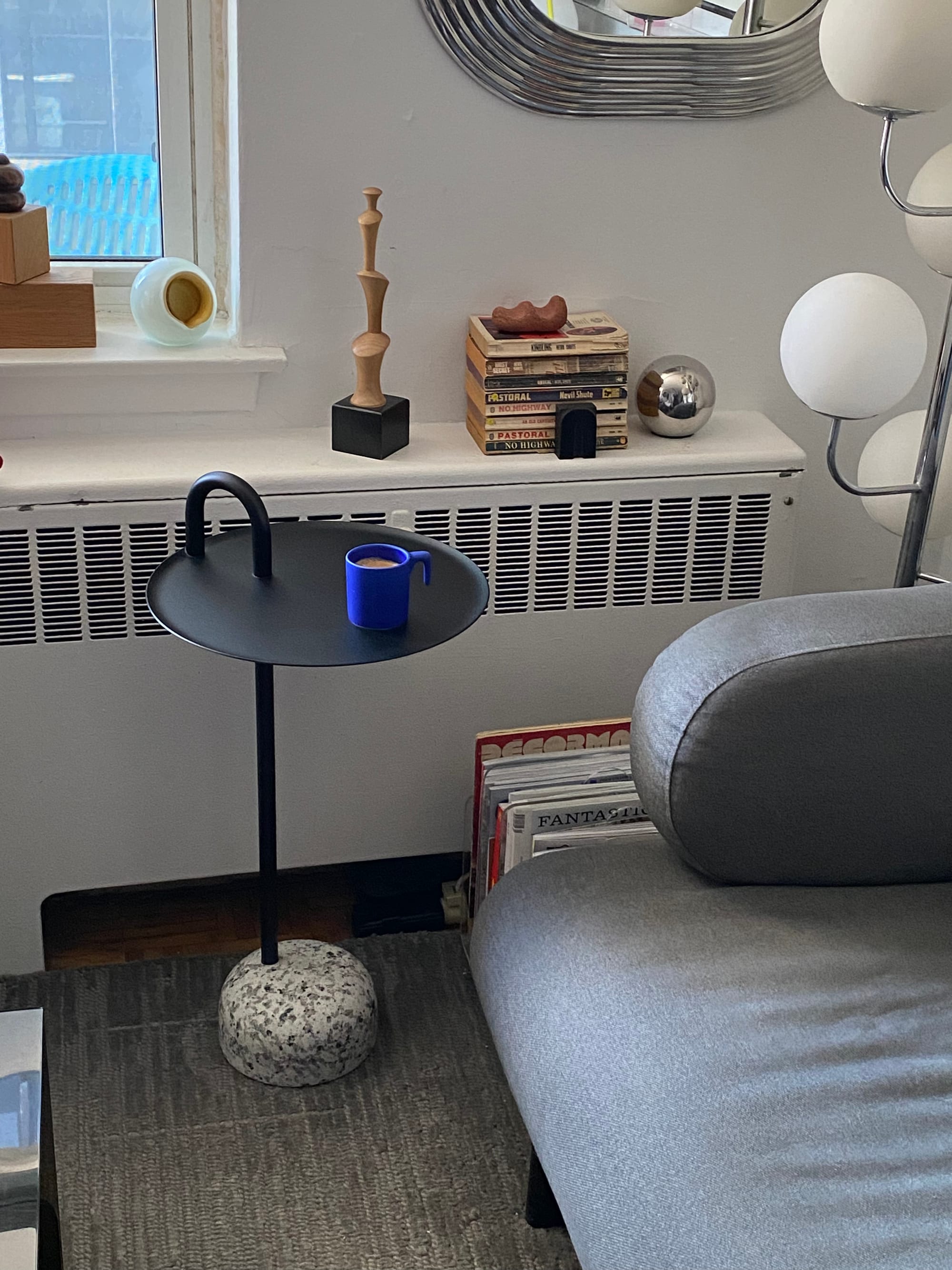 Bowler side table in my living room.