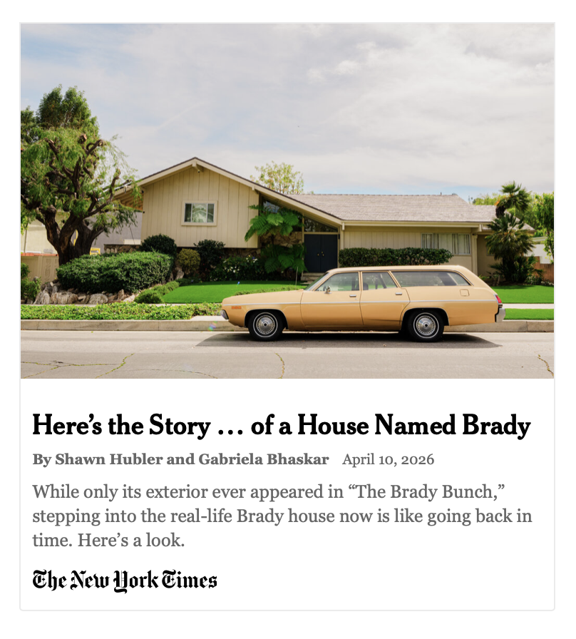 Article synopsis for "Here's the Story ... of a House Named Brady".