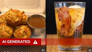 A chip muffin and a bacon and egg soda, as imagined by a machine that has never been to Manchester or Belfast. Images: Just Eat, via BBC News