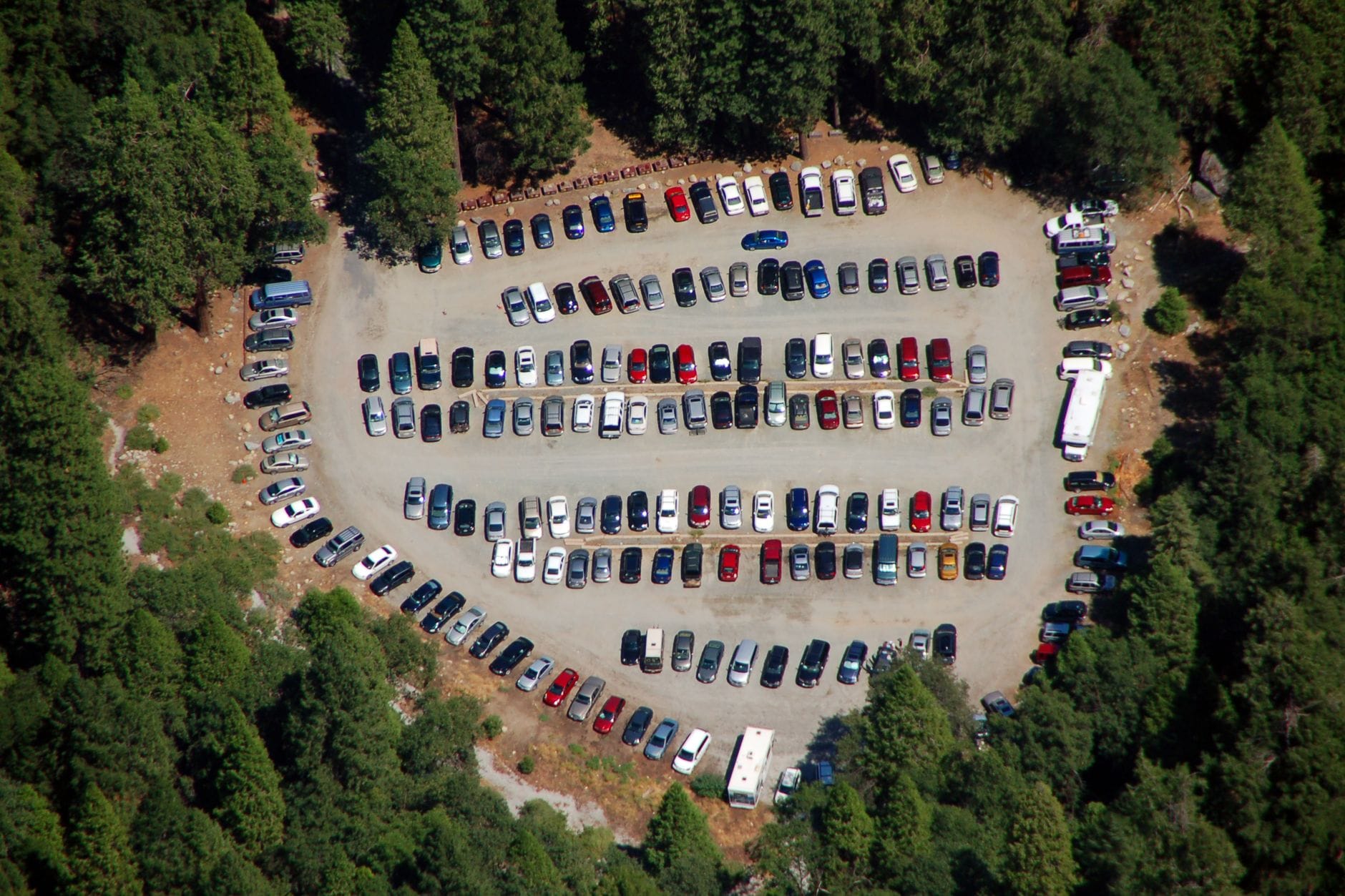 Parking lot area at Enchanted Forest theme park