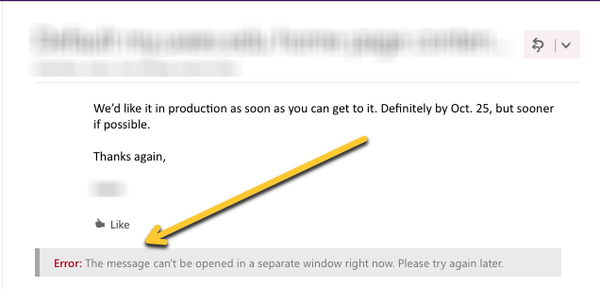 Office 365: No, you can't reply in a new window.