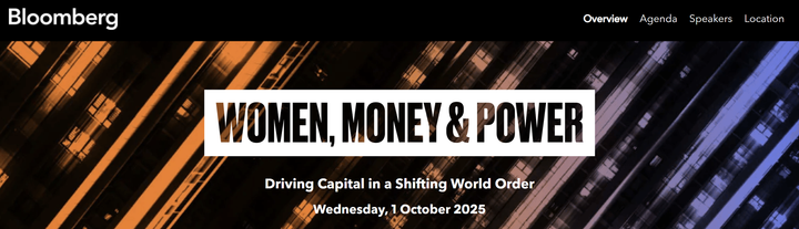 Leadership] Bloomberg Women, Money & Power 2025 event in London (Oct 1, 2025)