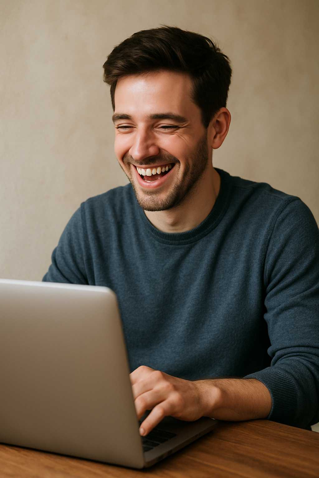 남자가 노트북을 하고 있는 모습