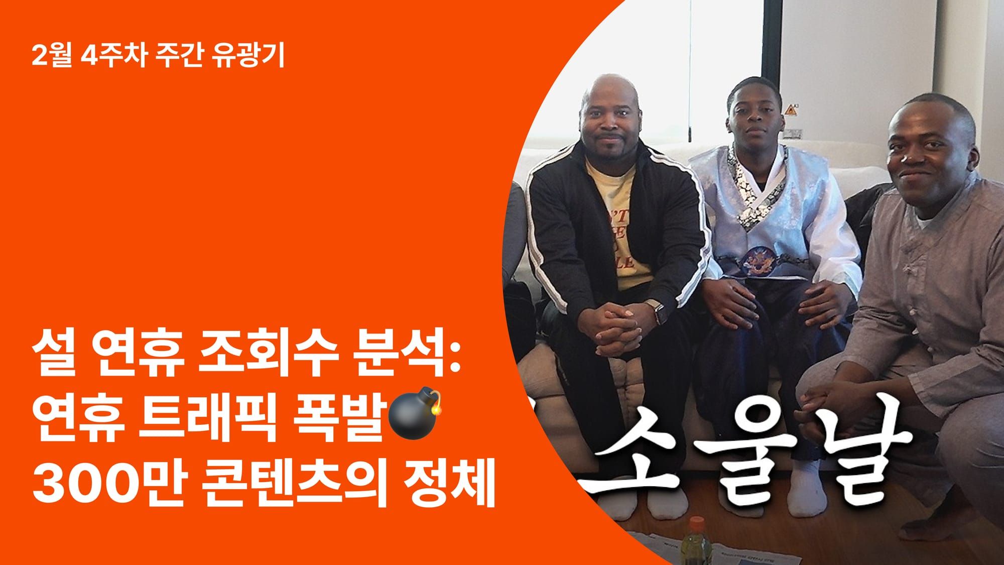 설 연휴 유튜브 조회수 분석:연휴 트래픽 폭발💣300만을 넘긴 콘텐츠의 정체