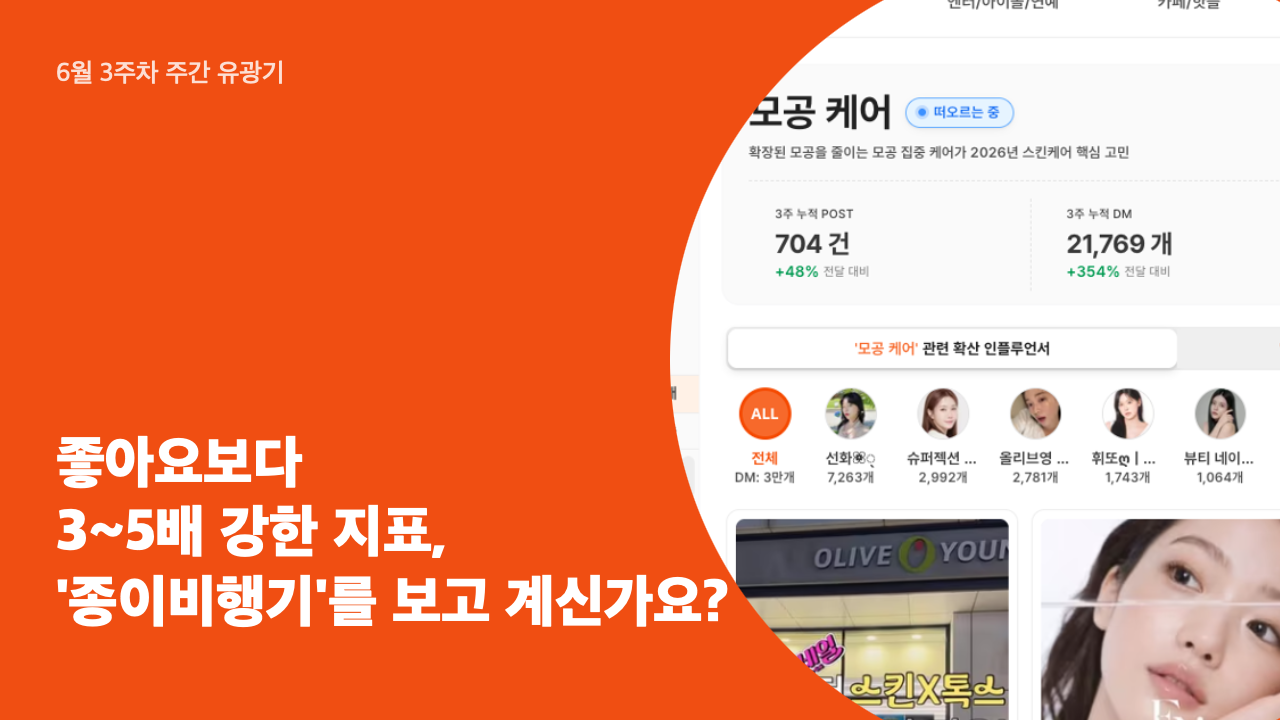 좋아요보다 3~5배 강한 지표, ‘종이비행기’를 보고 계신가요?