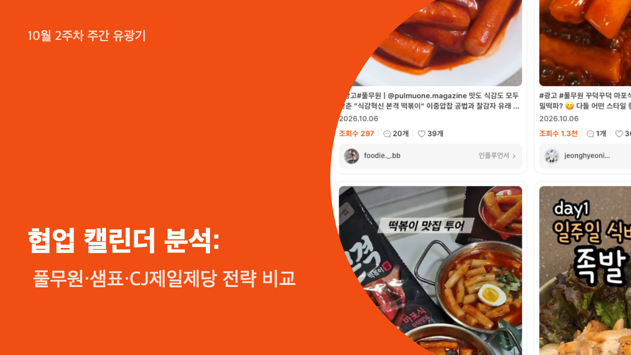협업 캘린더 분석: 풀무원·샘표·CJ제일제당 전략 비교