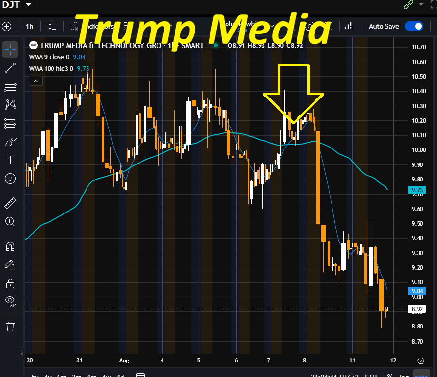 DJT affonda dopo tre giorni di vendita short