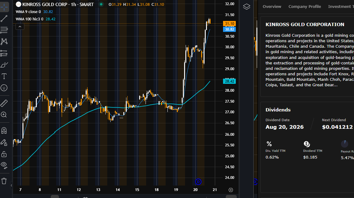 Kinross Gold entra in portafoglio