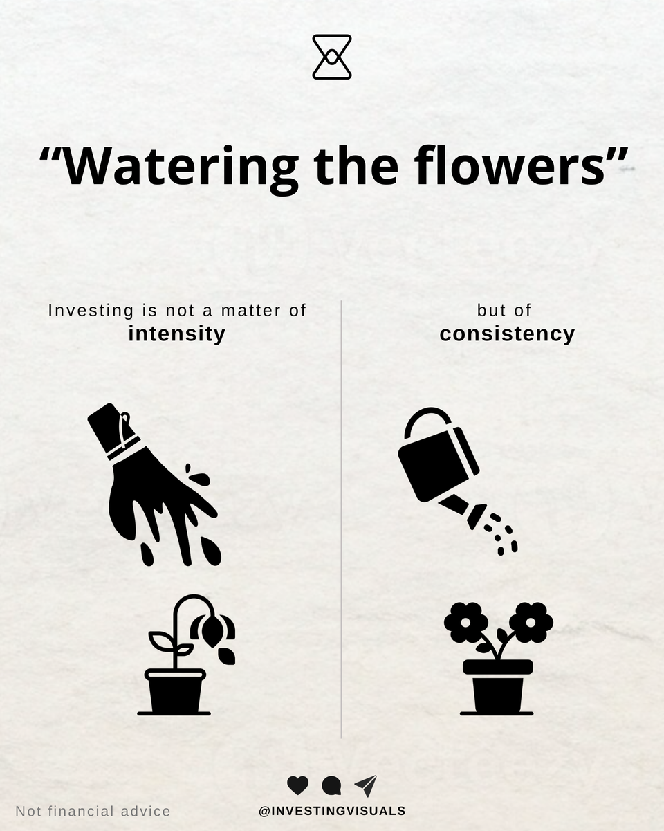 Watering the flowers