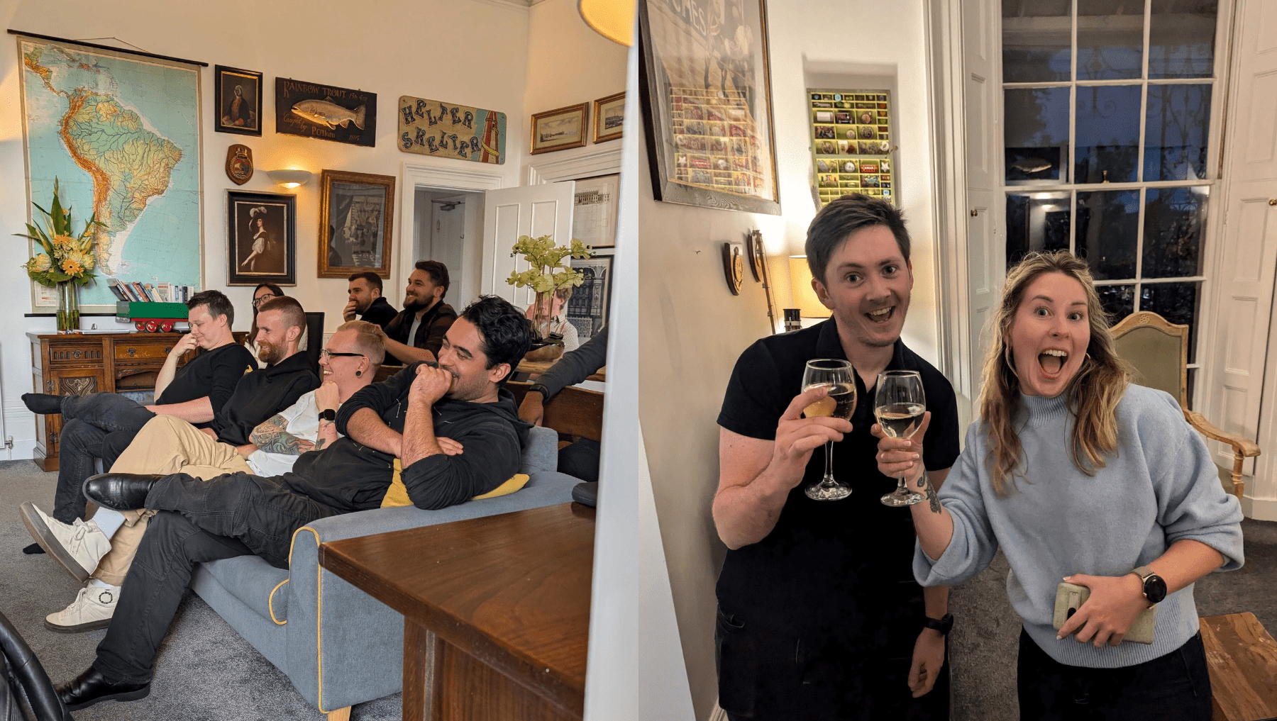 Staff in Glouchester socialising.