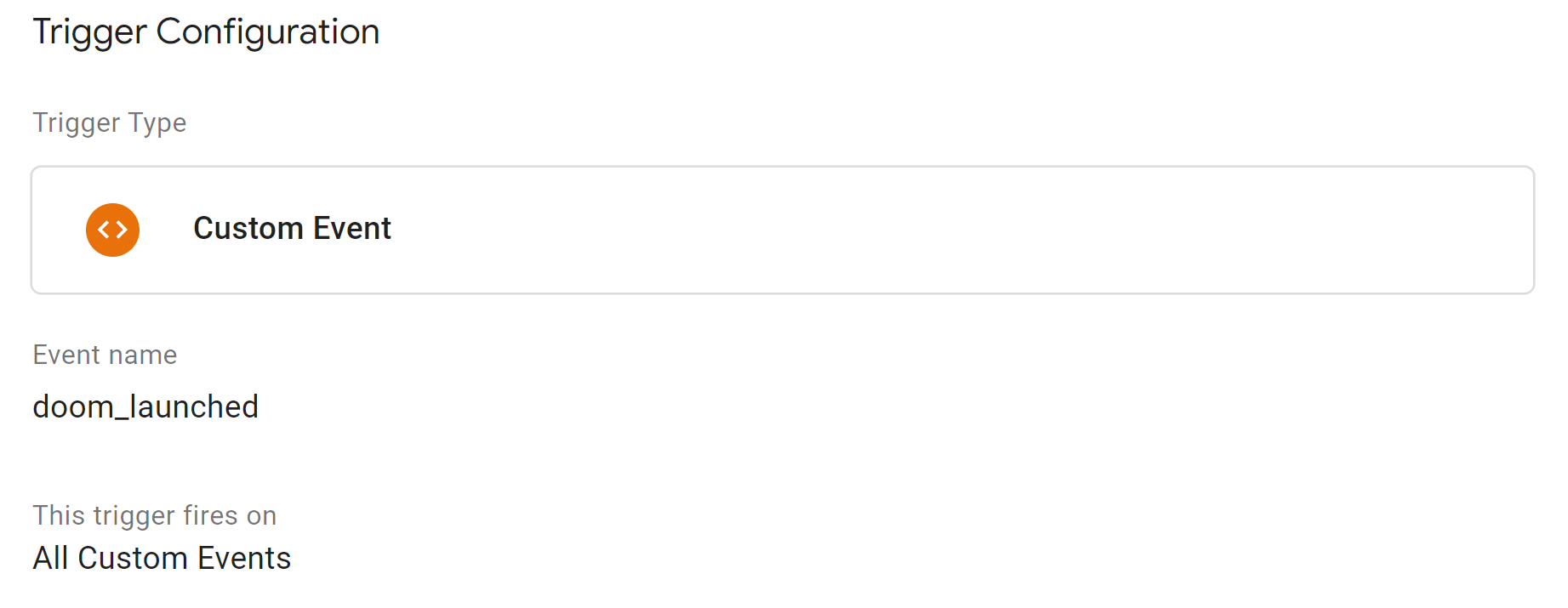 GTM trigger using the doom_launched dataLayer event