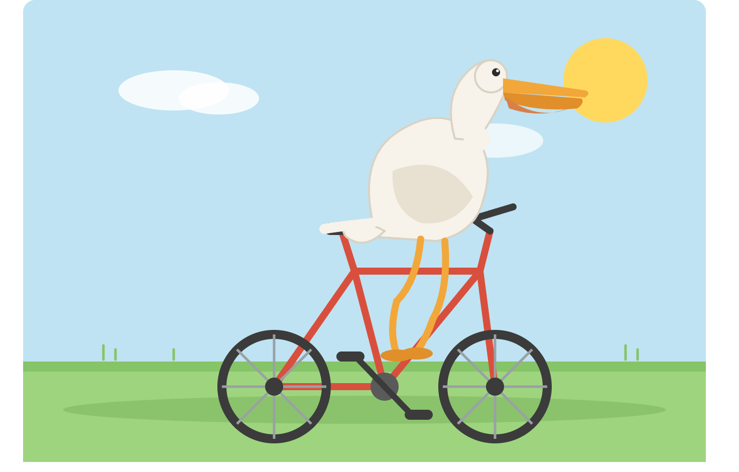 Fable5 generated pelican on a bicycle