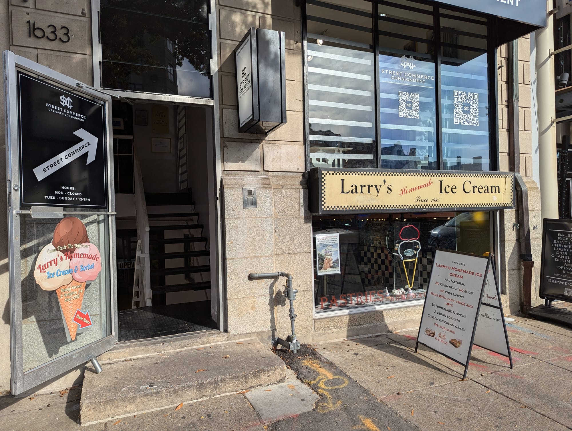 Exterior of Larry's Ice Cream shop