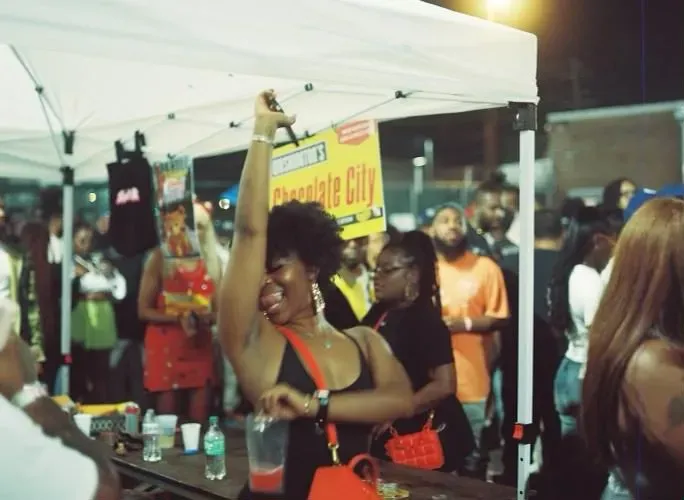 The crowd at an outdoor go-go show in D.C.